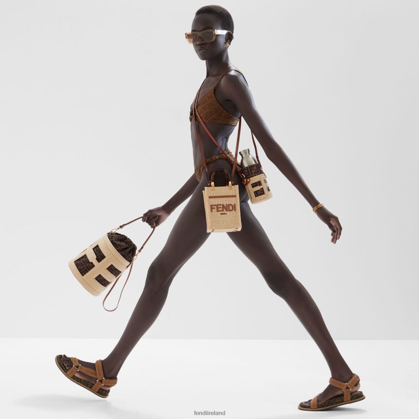 Fendi Women Natural Straw Mini-Bag R06TFR641 Accessories Beige