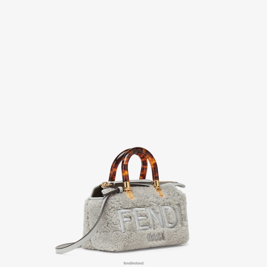 Fendi Women Sheepskin Small Boston Bag R06TFR837 Accessories Gray