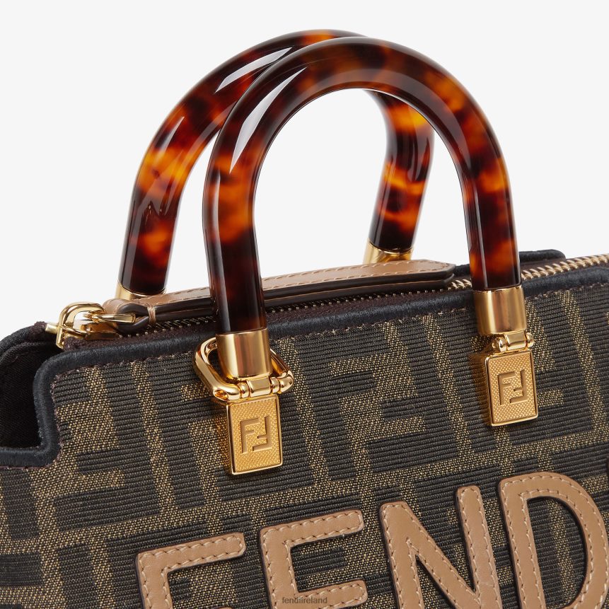 Fendi Women Small FF Fabric Boston Bag R06TFR654 Accessories Brown