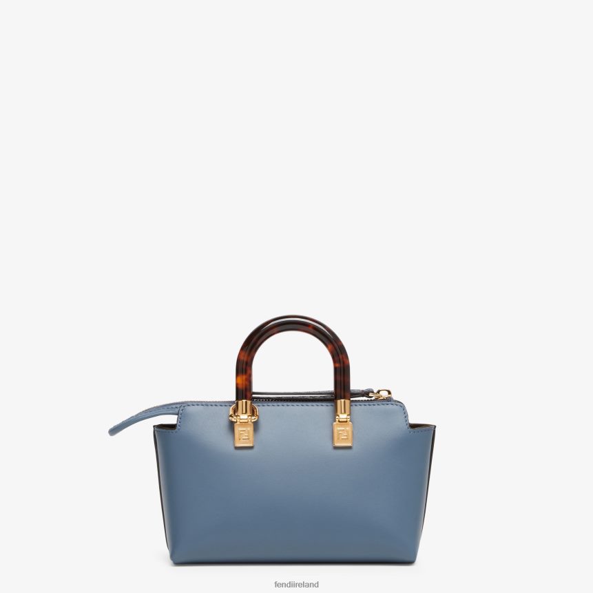 Fendi Women Small Leather And Elaphe Boston Bag R06TFR736 Accessories Blue
