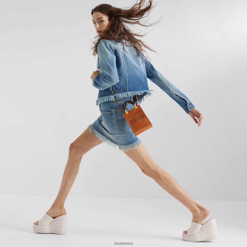 Fendi Women Sunshine Shopper Leather Mini-Bag R06TFR681 Accessories Brown