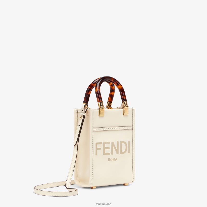 Fendi Women Sunshine Shopper Leather Mini-Bag R06TFR854 Accessories White