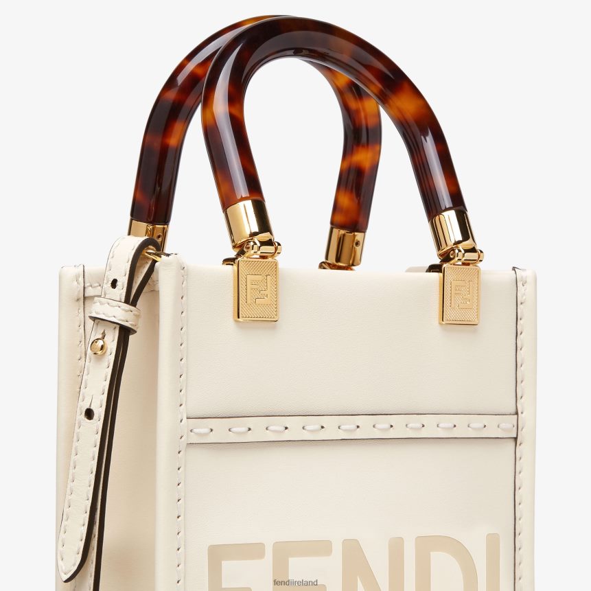 Fendi Women Sunshine Shopper Leather Mini-Bag R06TFR854 Accessories White