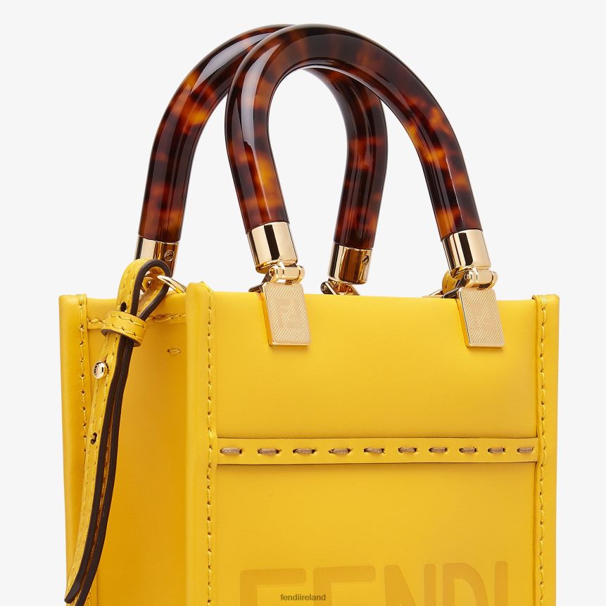 Fendi Women Sunshine Shopper Leather Mini-Bag R06TFR885 Accessories Yellow