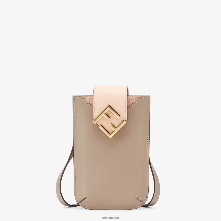 Fendi Women Dove Leather Pouch R06TFR1460 Accessories Beige