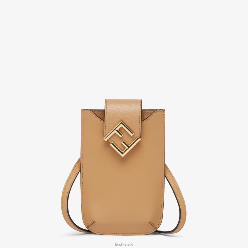 Fendi Women FF Diamonds Phone Leather Pouch R06TFR1518 Accessories White