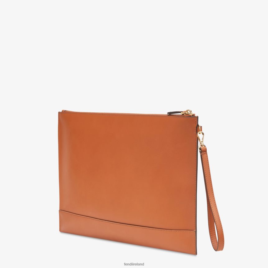 Fendi Women Flat Large Leather Pouch R06TFR1503 Accessories Brown