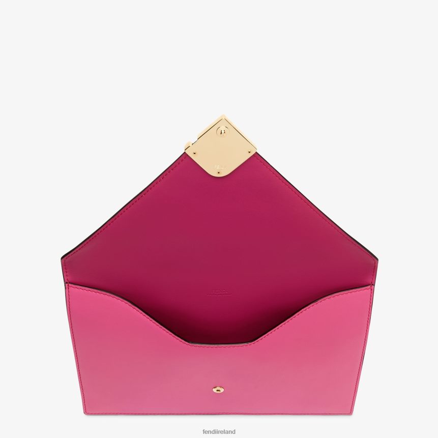 Fendi Women Fuchsia And Two-Tone Leather Pouch R06TFR1504 Accessories Pink