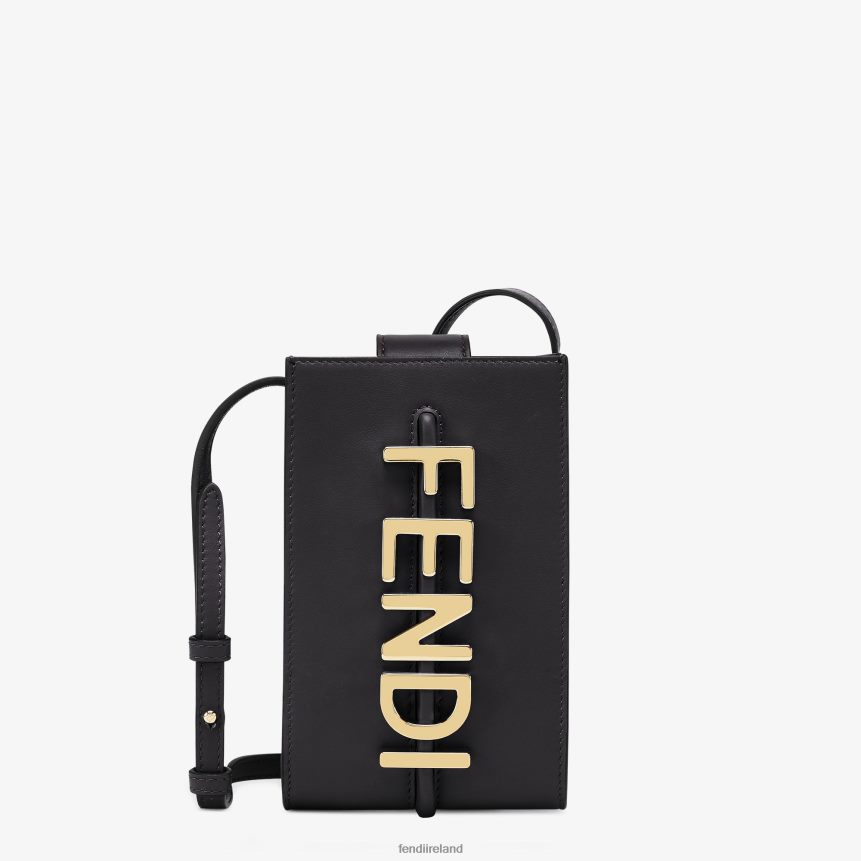 Fendi Women Graphy Phone Leather Pouch R06TFR1432 Accessories Black