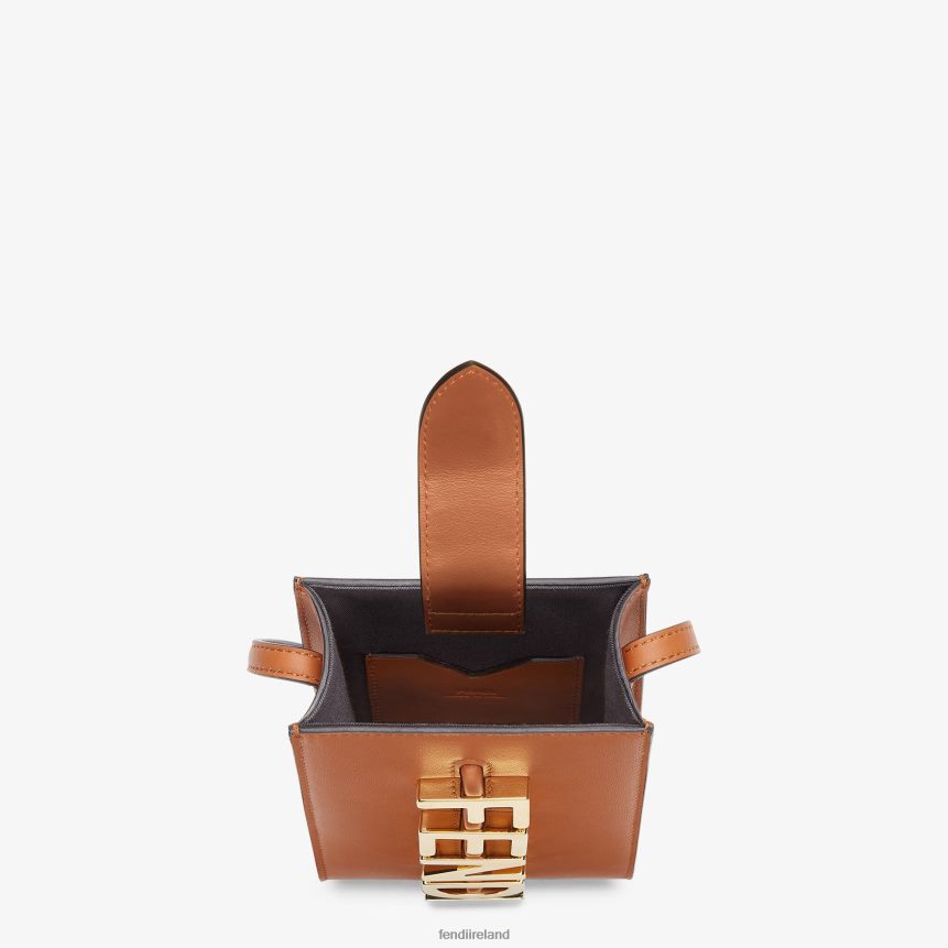 Fendi Women Graphy Phone Leather Pouch R06TFR1433 Accessories Brown