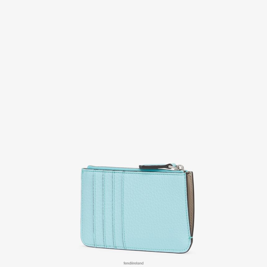 Fendi Women Peekaboo Key Case Leather Pouch R06TFR1530 Accessories Light blue