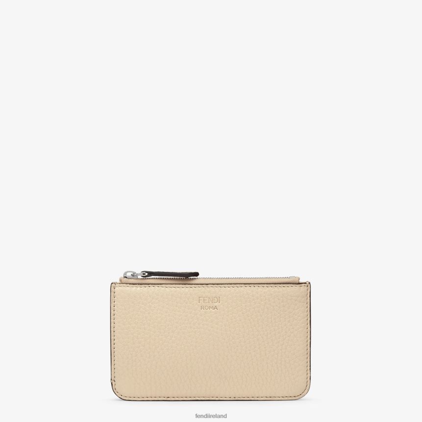 Fendi Women Peekaboo Key Case Leather Pouch R06TFR1548 Accessories Beige