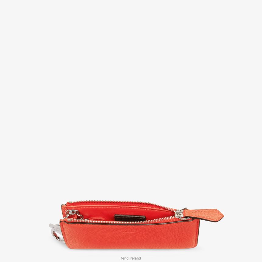 Fendi Women Peekaboo Key Case Leather Pouch R06TFR1550 Accessories Red