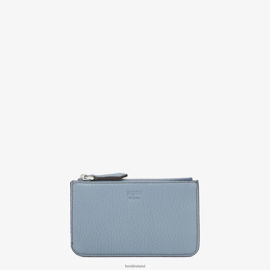 Fendi Women Peekaboo Key Case Leather Pouch R06TFR1572 Accessories Light blue