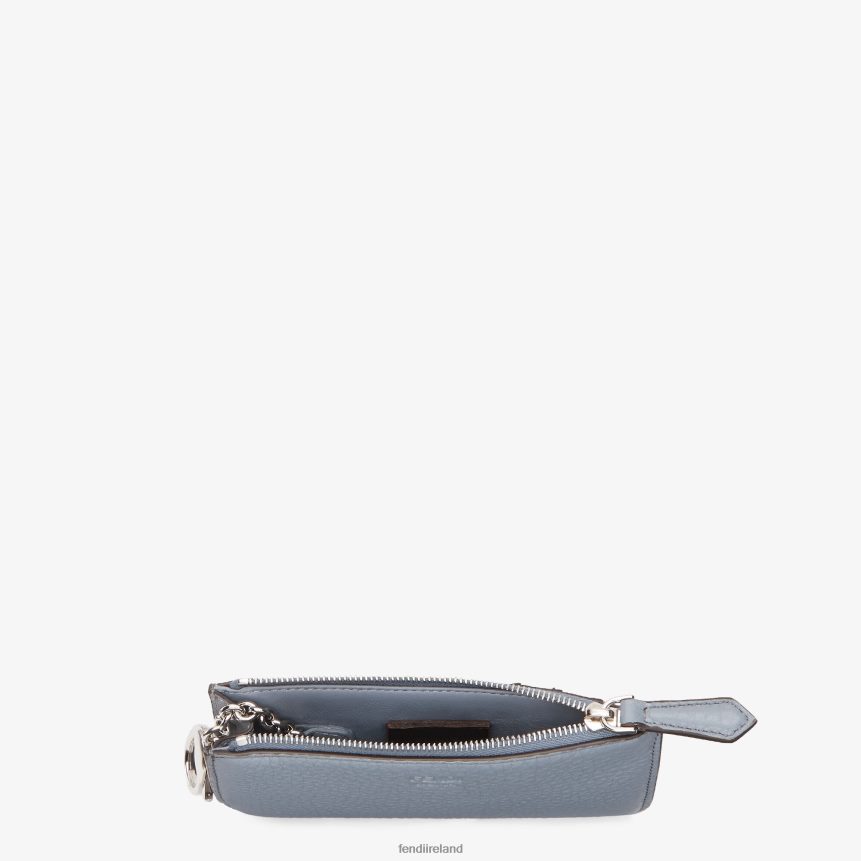 Fendi Women Peekaboo Key Case Leather Pouch R06TFR1572 Accessories Light blue