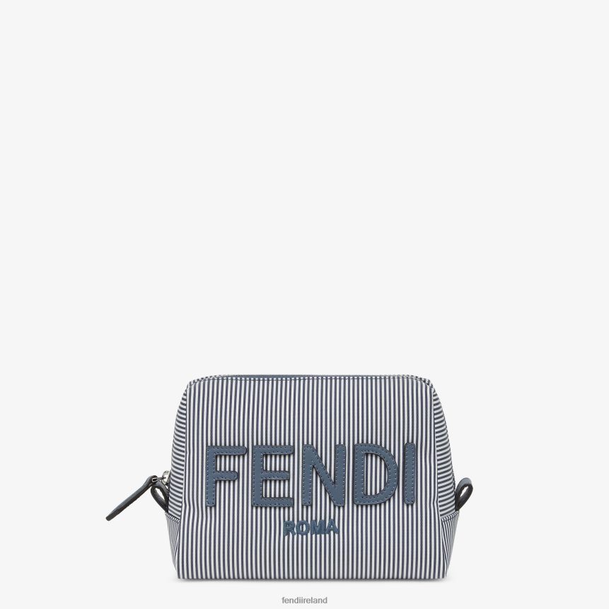 Fendi Women Striped Fabric Toiletries Case R06TFR1455 Accessories Blue