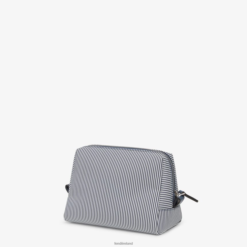 Fendi Women Striped Fabric Toiletries Case R06TFR1455 Accessories Blue