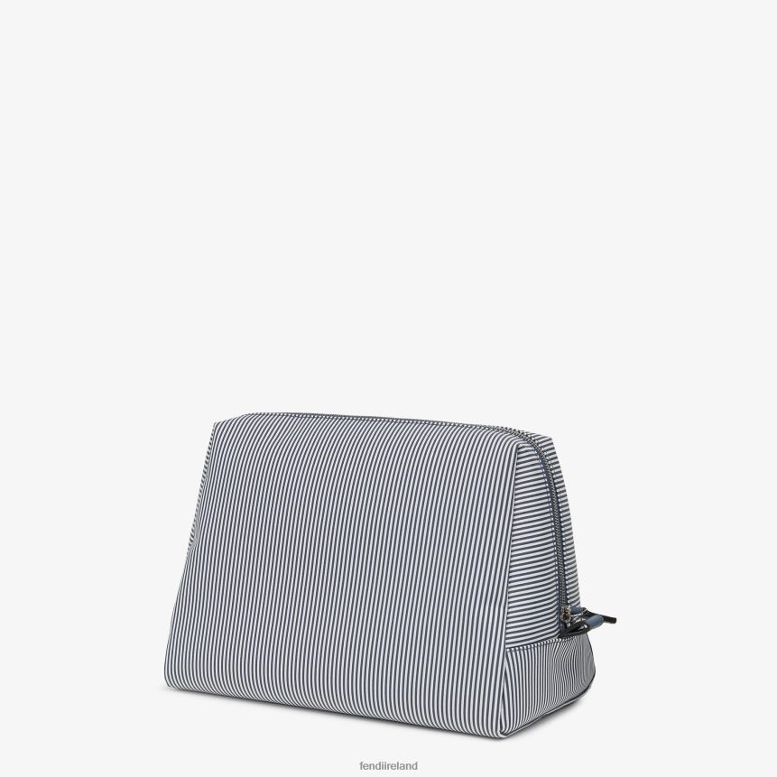 Fendi Women Striped Fabric Toiletries Case R06TFR1456 Accessories Blue