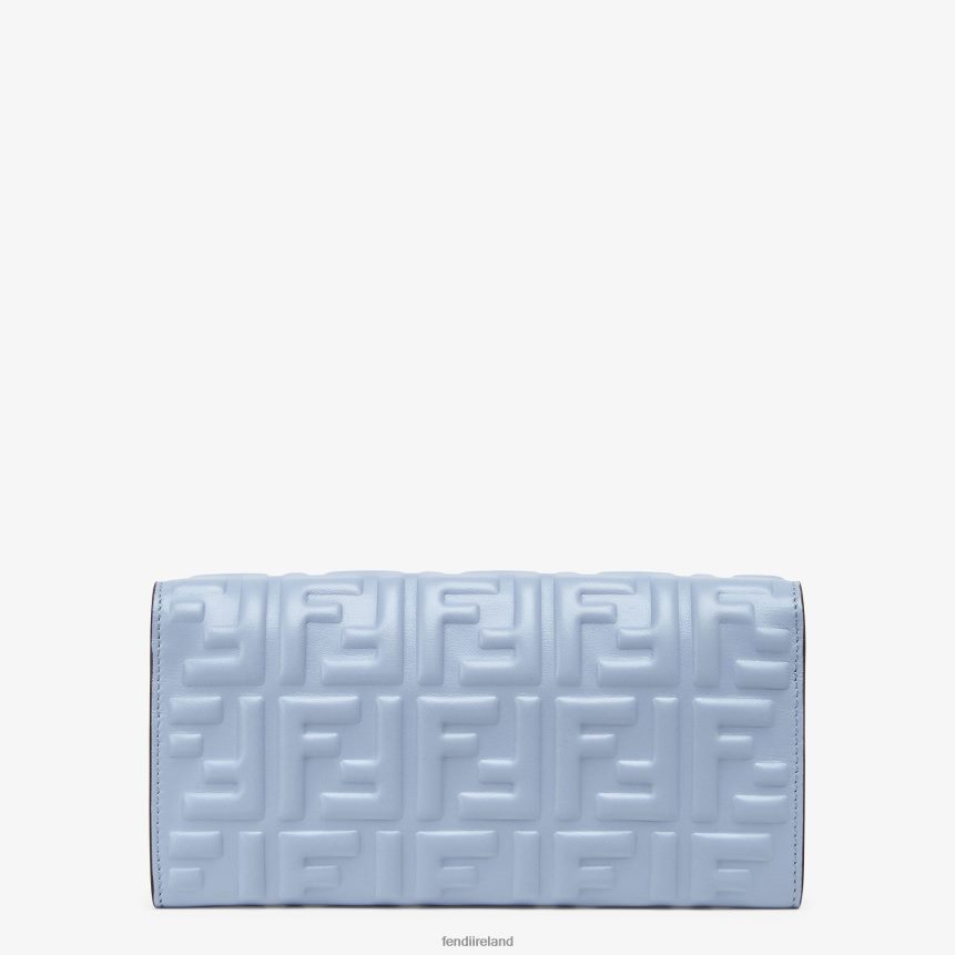 Fendi Women Baguette Continental With Chain Nappa Leather Wallet R06TFR1422 Accessories Light blue