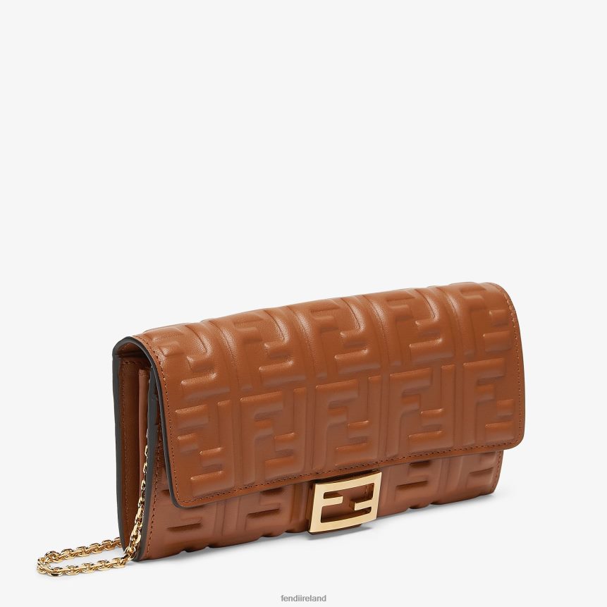 Fendi Women Baguette Continental With Chain Nappa Leather Wallet R06TFR1441 Accessories Brown