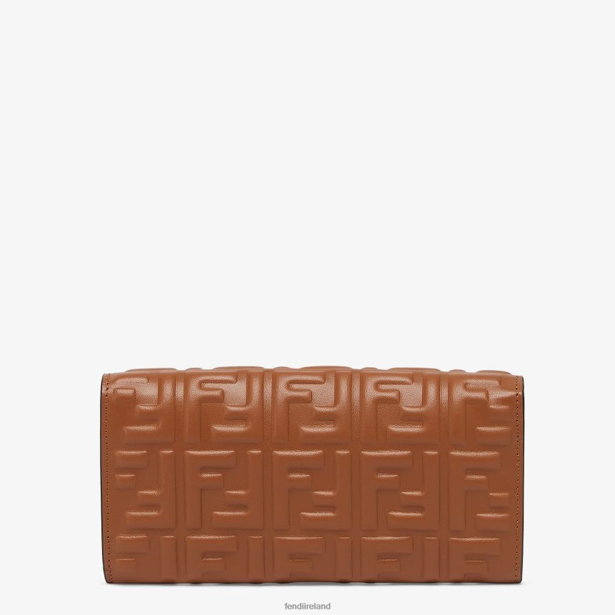 Fendi Women Baguette Continental With Chain Nappa Leather Wallet R06TFR1441 Accessories Brown