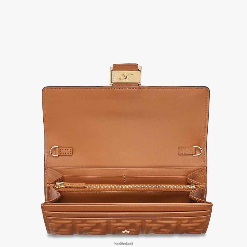 Fendi Women Baguette Continental With Chain Nappa Leather Wallet R06TFR1441 Accessories Brown