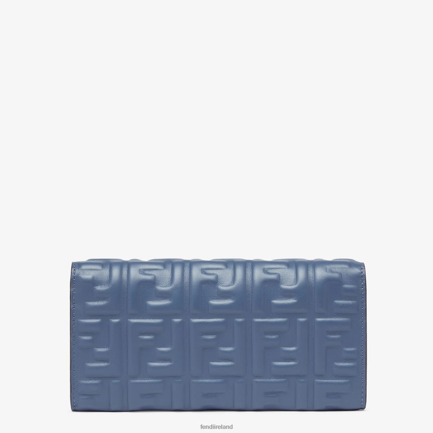 Fendi Women Baguette Continental With Chain Nappa Leather Wallet R06TFR1490 Accessories Blue