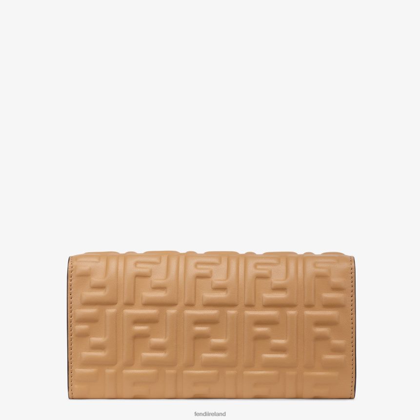 Fendi Women Baguette Continental With Chain Nappa Leather Wallet R06TFR1561 Accessories Beige