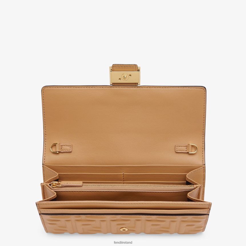 Fendi Women Baguette Continental With Chain Nappa Leather Wallet R06TFR1561 Accessories Beige