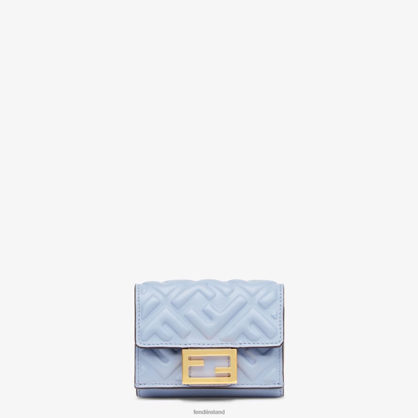 Fendi Women Baguette Micro Trifold Nappa Leather Wallet R06TFR1423 Accessories Light blue