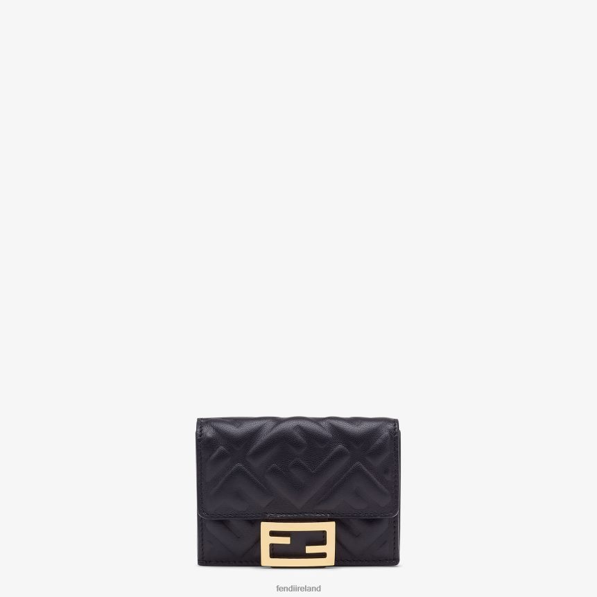 Fendi Women Baguette Micro Trifold Nappa Leather Wallet R06TFR1425 Accessories Black