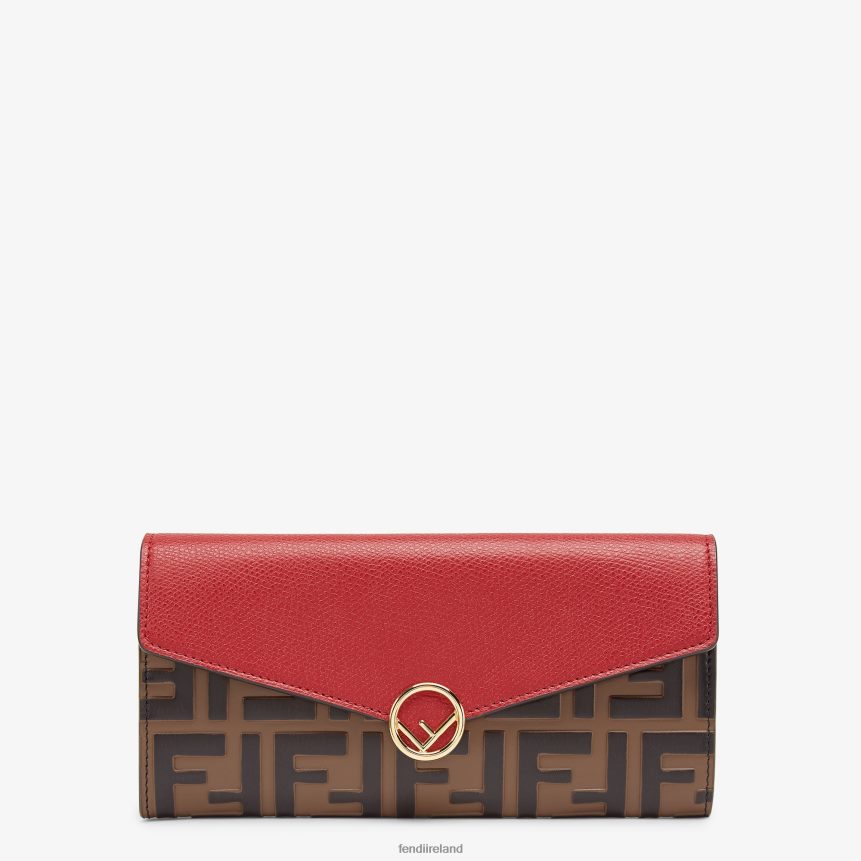 Fendi Women Continental Leather Wallet R06TFR1599 Accessories Red