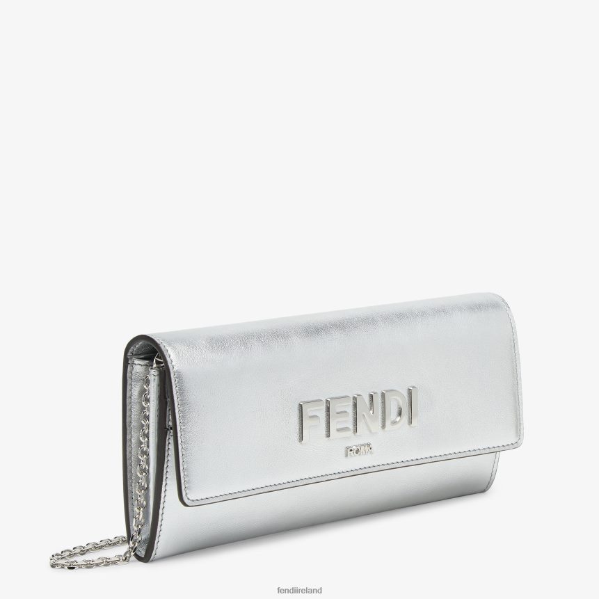 Fendi Women Continental With Chain Leather Wallet R06TFR1440 Accessories Silver