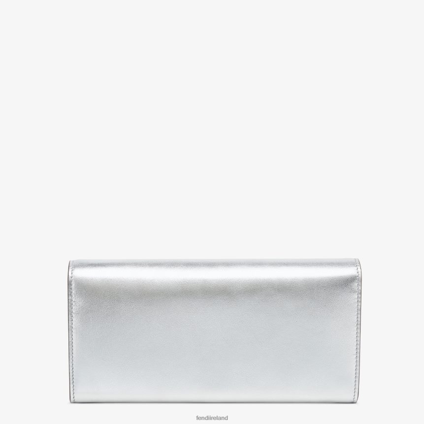 Fendi Women Continental With Chain Leather Wallet R06TFR1440 Accessories Silver
