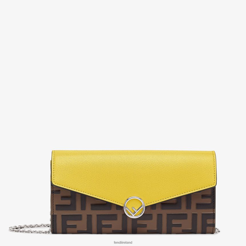 Fendi Women Continental With Chain Leather Wallet R06TFR1578 Accessories Yellow