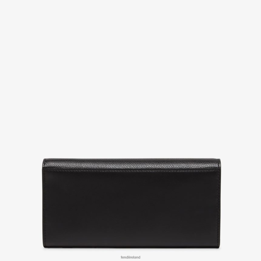 Fendi Women FF Diamonds Continental With Chain Leather Wallet R06TFR1464 Accessories Black