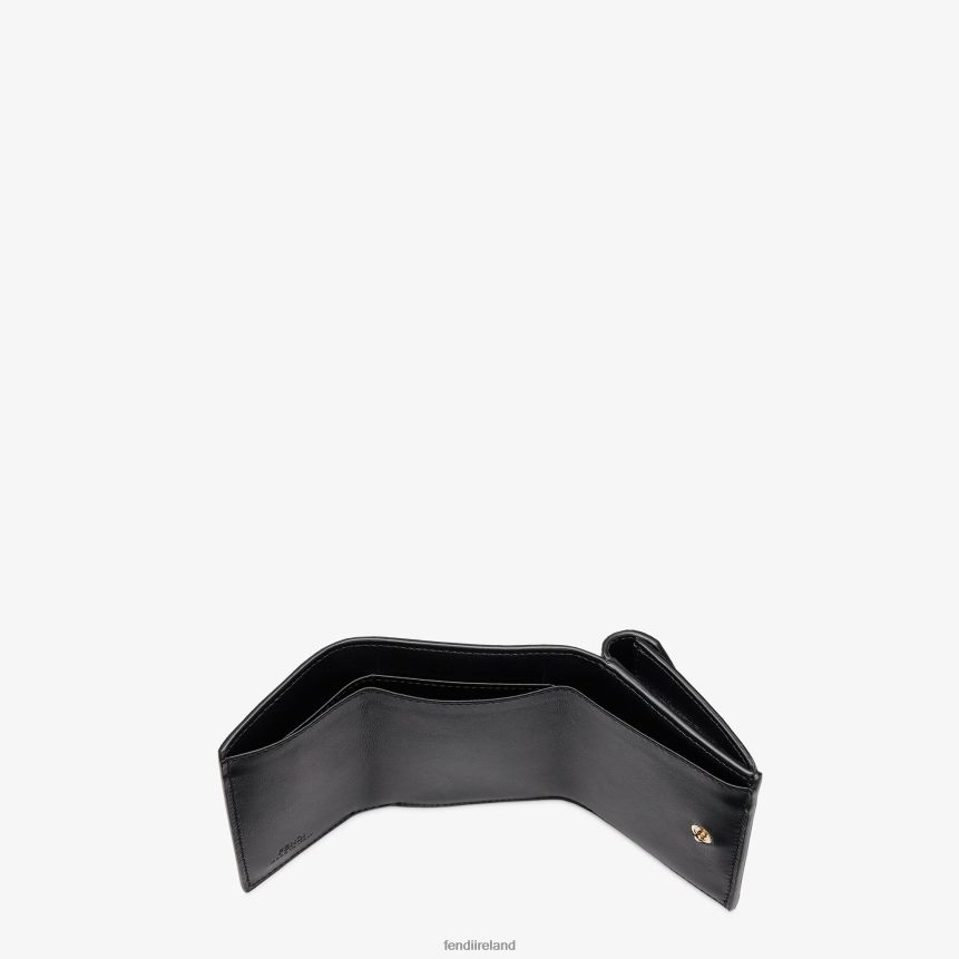 Fendi Women FF Diamonds Micro Trifold Leather Wallet R06TFR1470 Accessories Black