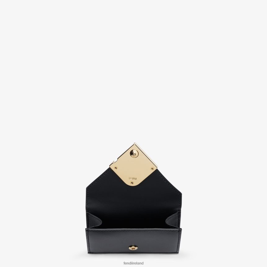 Fendi Women FF Diamonds Micro Trifold Leather Wallet R06TFR1470 Accessories Black