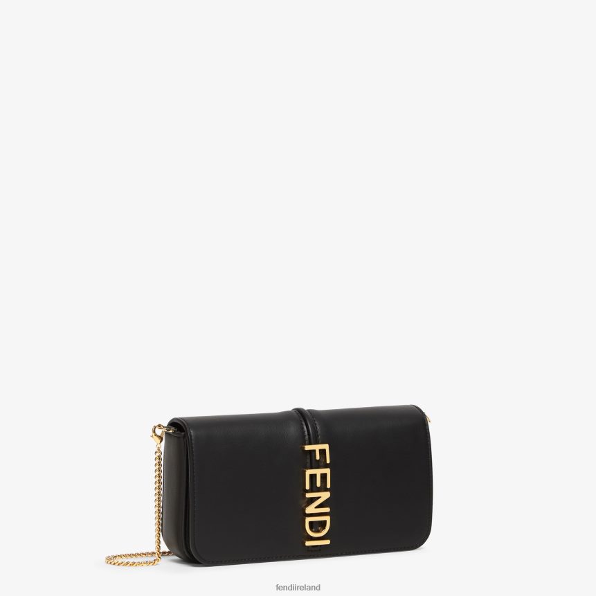Fendi Women Graphy On Chain Leather Wallet R06TFR1417 Accessories Black