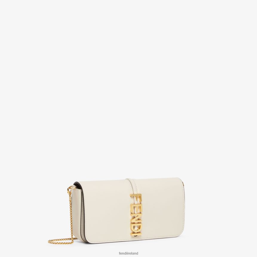 Fendi Women Graphy On Chain Leather Wallet R06TFR1435 Accessories White