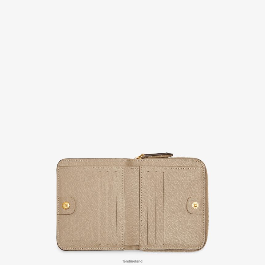 Fendi Women Medium Zip-Around Leather Wallet R06TFR1591 Accessories Beige