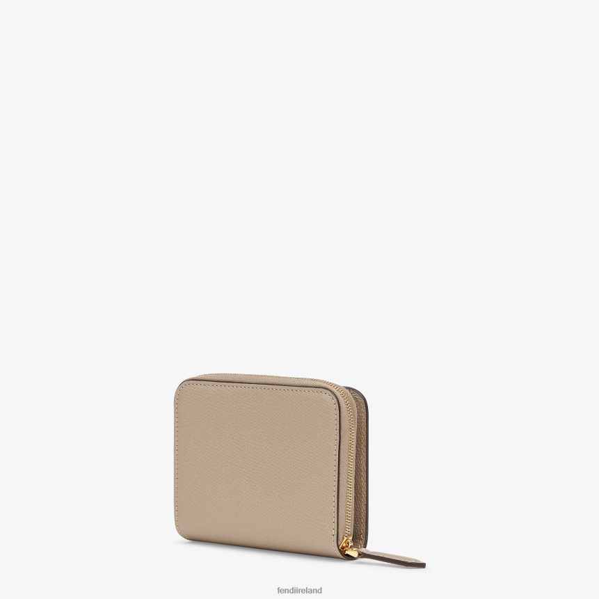 Fendi Women Medium Zip-Around Leather Wallet R06TFR1591 Accessories Beige