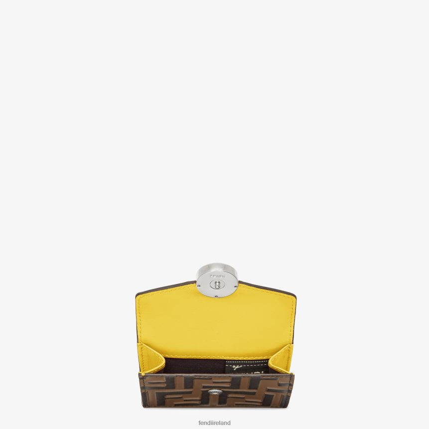 Fendi Women Micro Tri-Fold Leather Wallet R06TFR1581 Accessories Brown