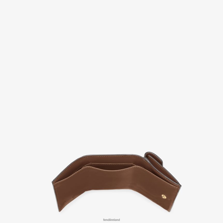 Fendi Women Micro Trifold Leather Wallet R06TFR1479 Accessories Black