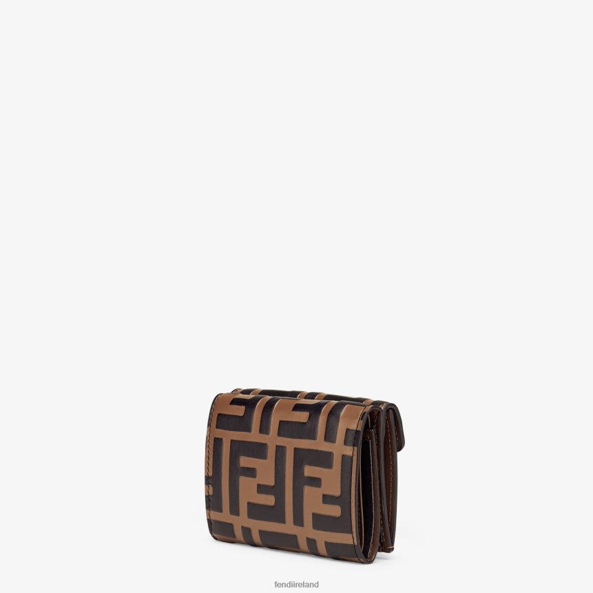 Fendi Women Micro Trifold Leather Wallet R06TFR1479 Accessories Black