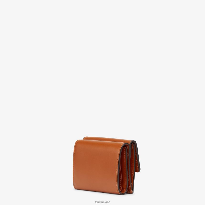 Fendi Women Micro Trifold Leather Wallet R06TFR1557 Accessories Brown