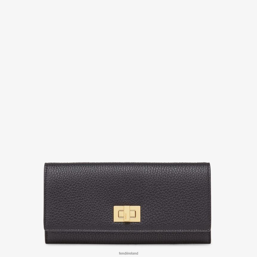 Fendi Women Peekaboo Continental Leather Wallet R06TFR1567 Accessories Black