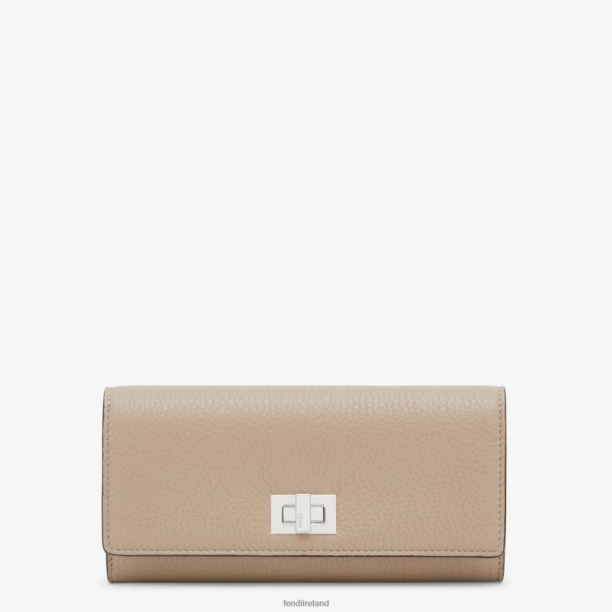 Fendi Women Peekaboo Continental Leather Wallet R06TFR1570 Accessories Beige