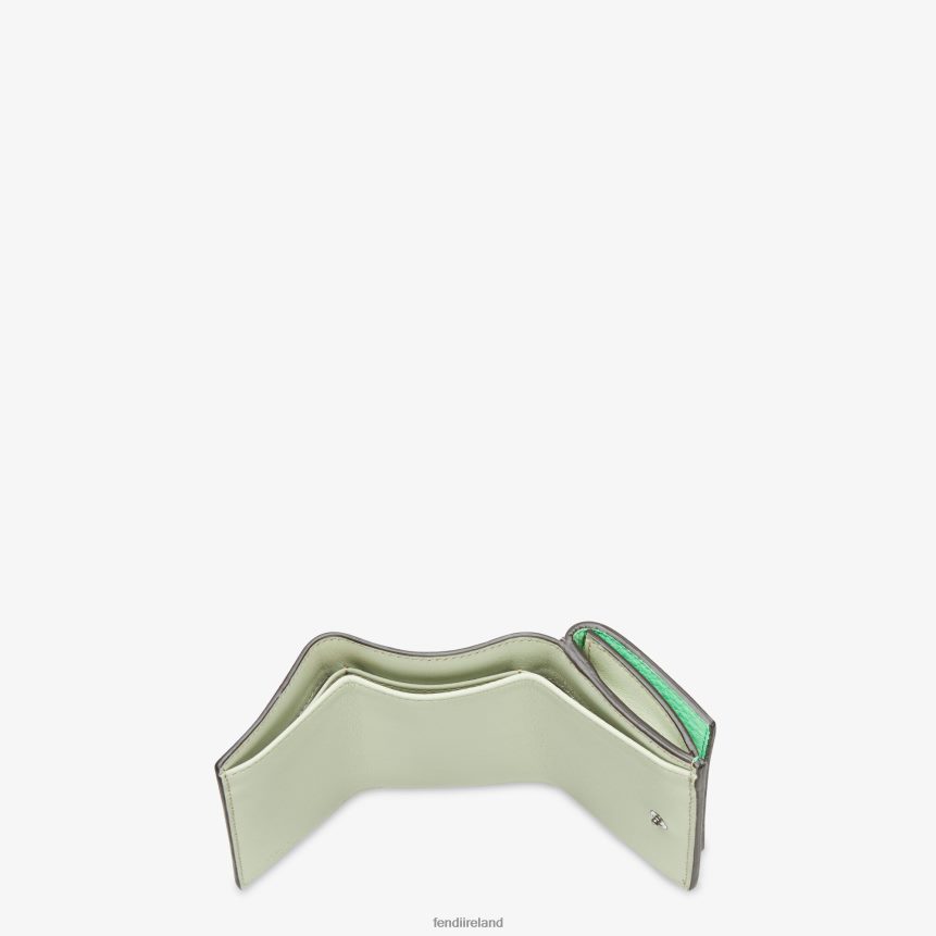 Fendi Women Peekaboo Micro Trifold Leather Wallet R06TFR1486 Accessories Green