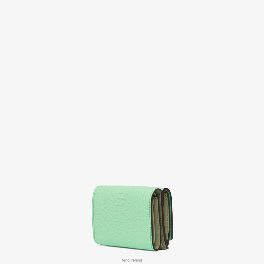 Fendi Women Peekaboo Micro Trifold Leather Wallet R06TFR1486 Accessories Green